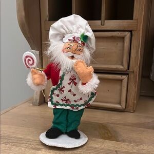Annalee Santa Chef Christmas Holding Lollipop Chef Hat 2018